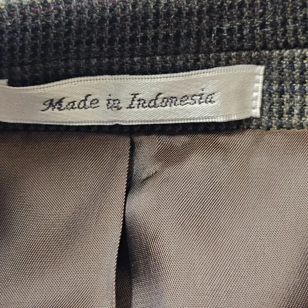 Lauren Ralph Lauren 100% Wool Tweed Blazer Sport Coat‎ Jacket Black Mens 44R EUC